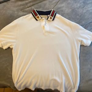 GUCCI Cotton polo with Web and feline head